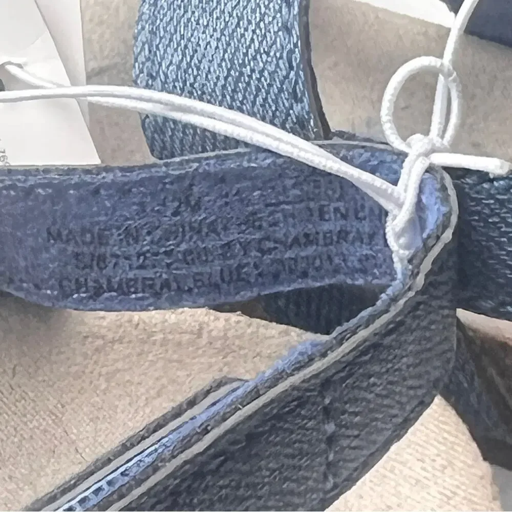 Old Navy Baby Girl Chambray Denim Double Secure Strap Sandals Sz 6-12 M